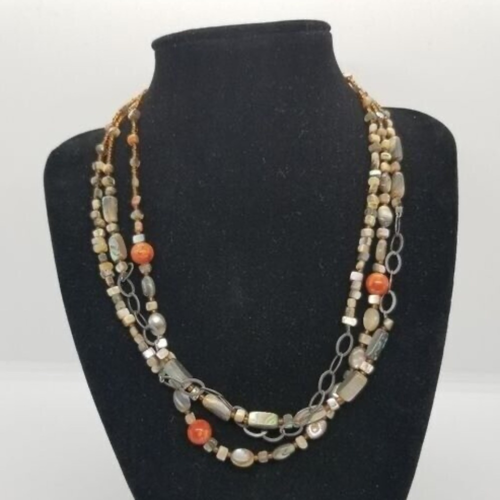 Retired Silpada N1563 925 sterling silver Shell Sponge Coral and shell necklace